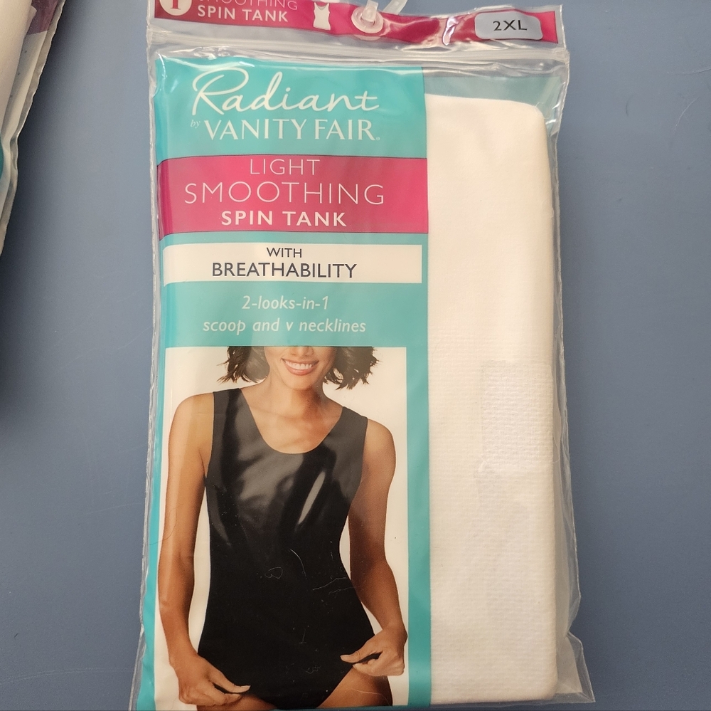 Vanity Fair Light Smoothing Spin Tank - White